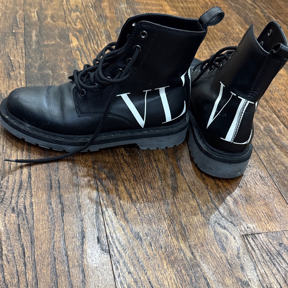 Valentino Black Combat Boots
